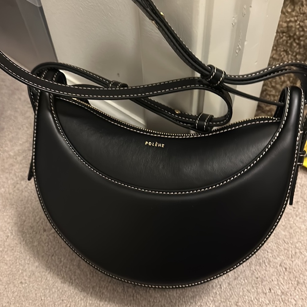 Polene Number Ten Bag - Monochrome Black